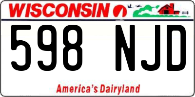 WI license plate 598NJD