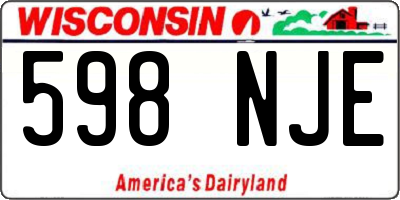WI license plate 598NJE