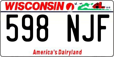 WI license plate 598NJF