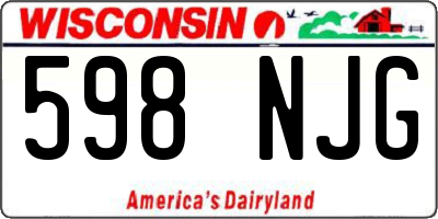 WI license plate 598NJG