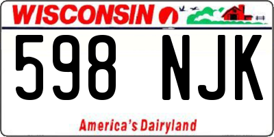 WI license plate 598NJK