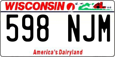 WI license plate 598NJM