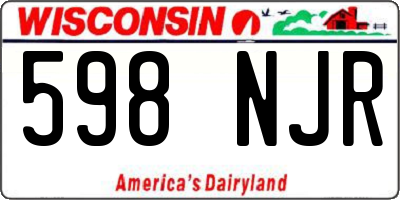 WI license plate 598NJR