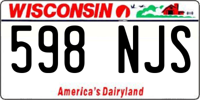 WI license plate 598NJS