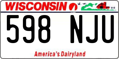 WI license plate 598NJU