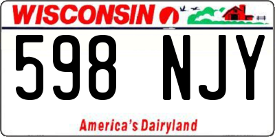 WI license plate 598NJY