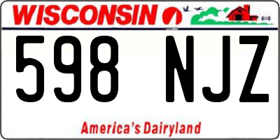 WI license plate 598NJZ