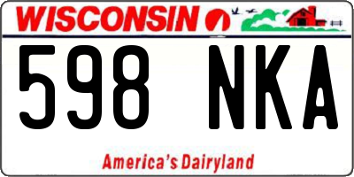 WI license plate 598NKA