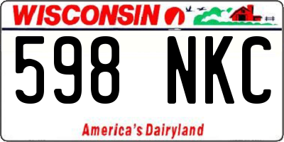 WI license plate 598NKC