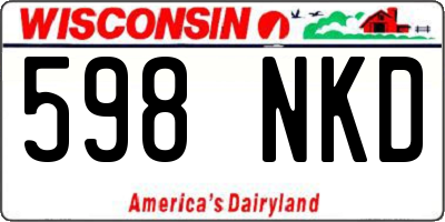 WI license plate 598NKD