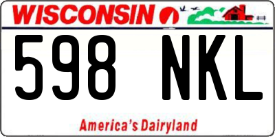 WI license plate 598NKL