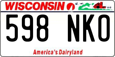 WI license plate 598NKO