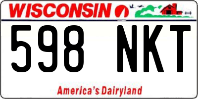 WI license plate 598NKT