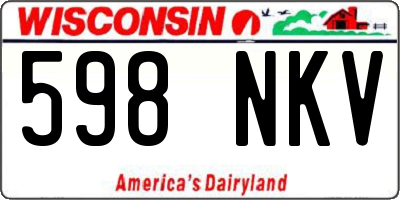 WI license plate 598NKV