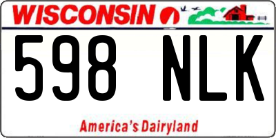 WI license plate 598NLK
