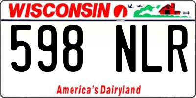 WI license plate 598NLR