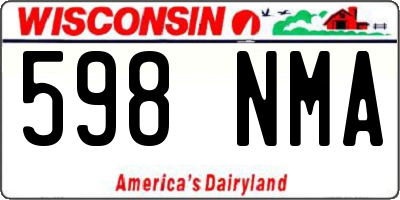 WI license plate 598NMA