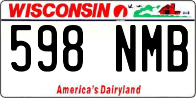 WI license plate 598NMB