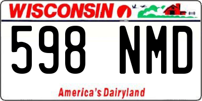 WI license plate 598NMD