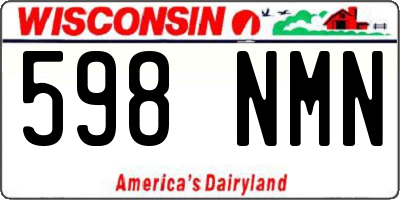 WI license plate 598NMN