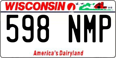 WI license plate 598NMP