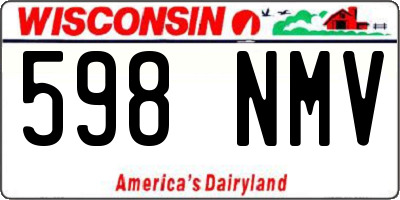 WI license plate 598NMV