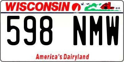 WI license plate 598NMW
