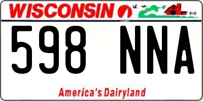WI license plate 598NNA