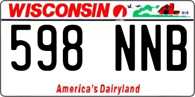 WI license plate 598NNB