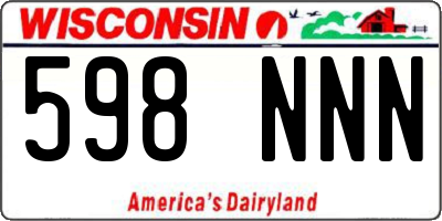 WI license plate 598NNN
