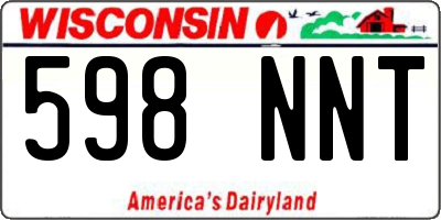 WI license plate 598NNT