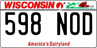 WI license plate 598NOD