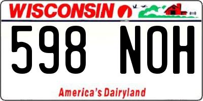 WI license plate 598NOH