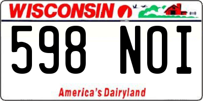WI license plate 598NOI