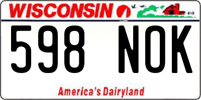 WI license plate 598NOK