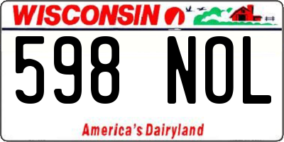 WI license plate 598NOL