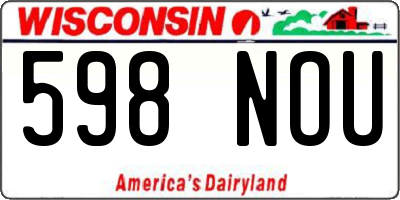 WI license plate 598NOU