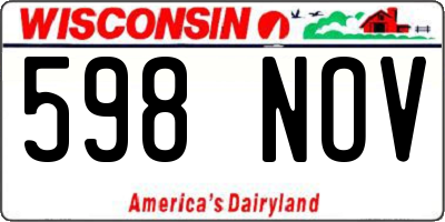 WI license plate 598NOV