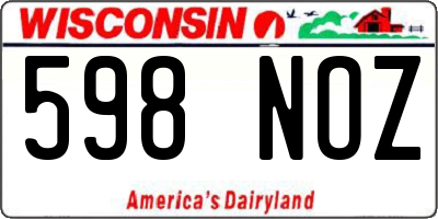 WI license plate 598NOZ