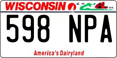 WI license plate 598NPA