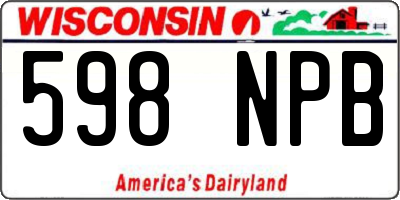 WI license plate 598NPB