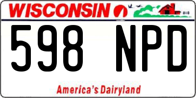WI license plate 598NPD
