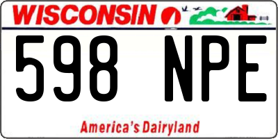 WI license plate 598NPE