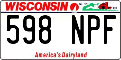 WI license plate 598NPF