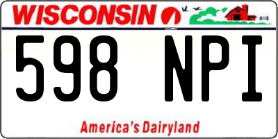 WI license plate 598NPI