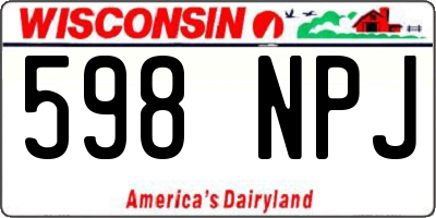 WI license plate 598NPJ