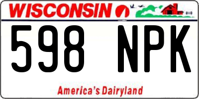 WI license plate 598NPK