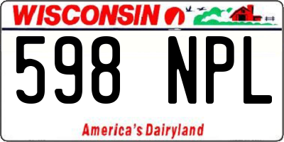 WI license plate 598NPL
