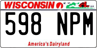 WI license plate 598NPM