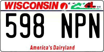 WI license plate 598NPN